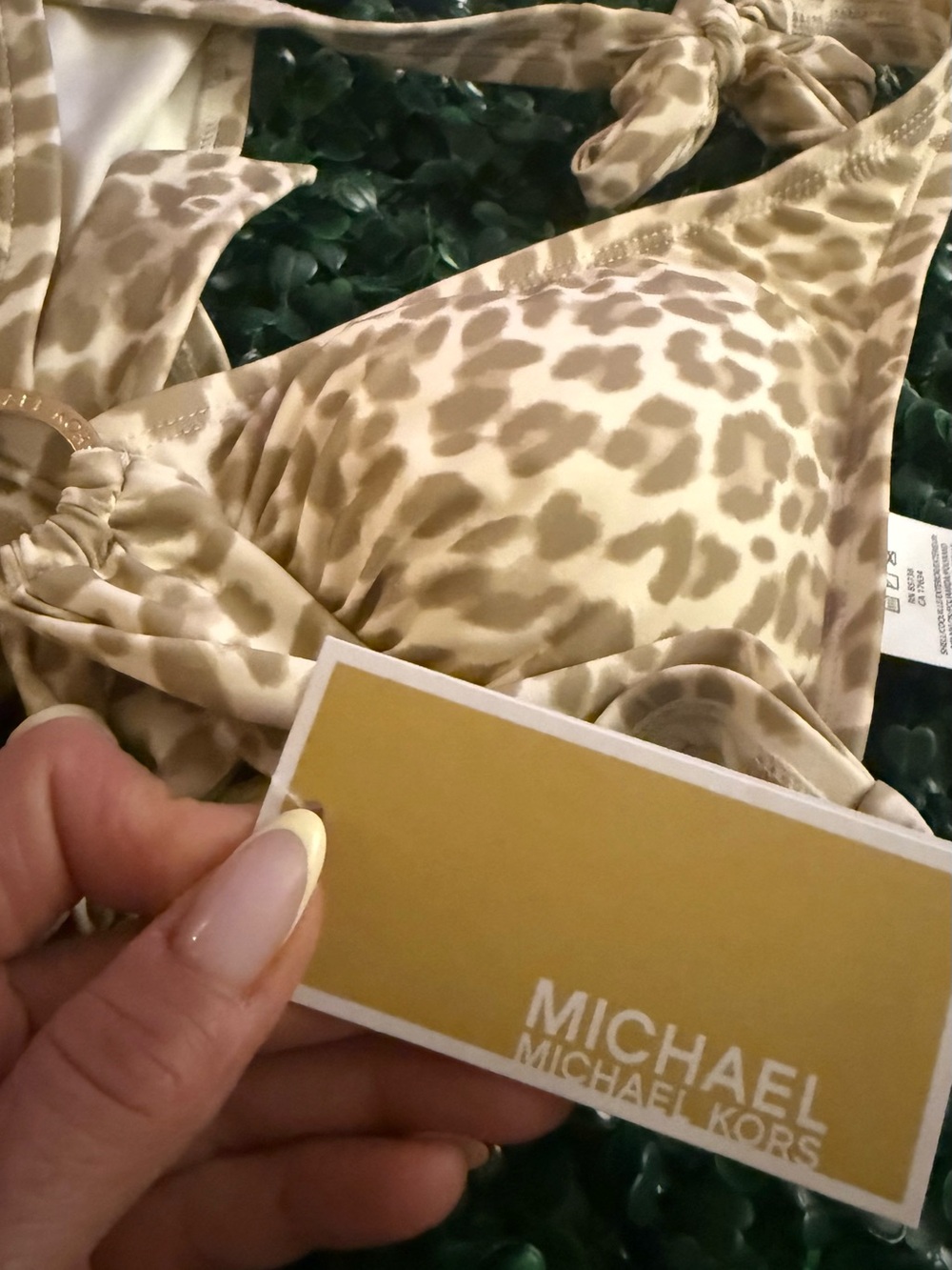 Michael Kors Beige Leopard-Print Ring Bikini Set - Picture 2 of 5